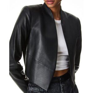 Alice + Olivia Harvey Black Leather Jacket - Size Small